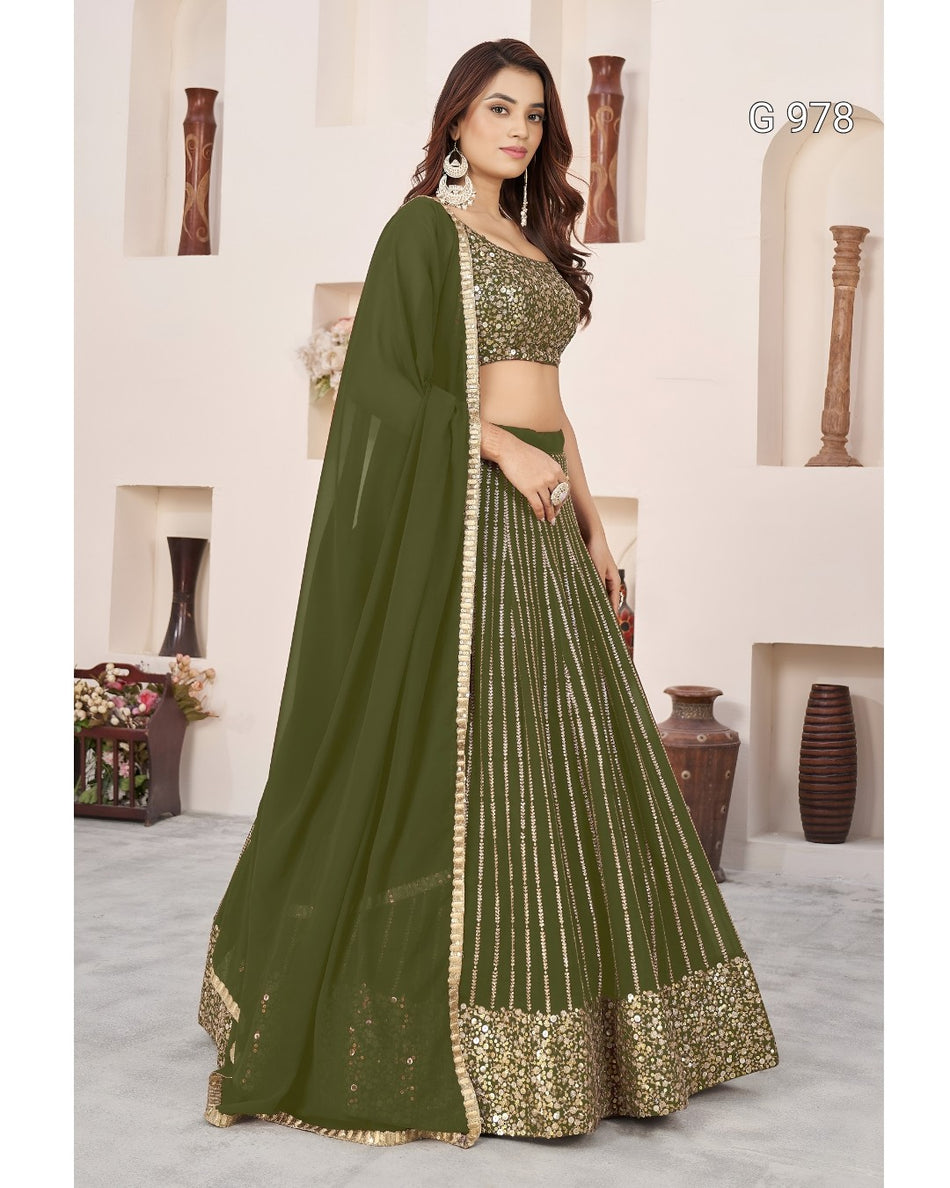 Multiple Sequins Embroidered Lehenga Collection G 978
