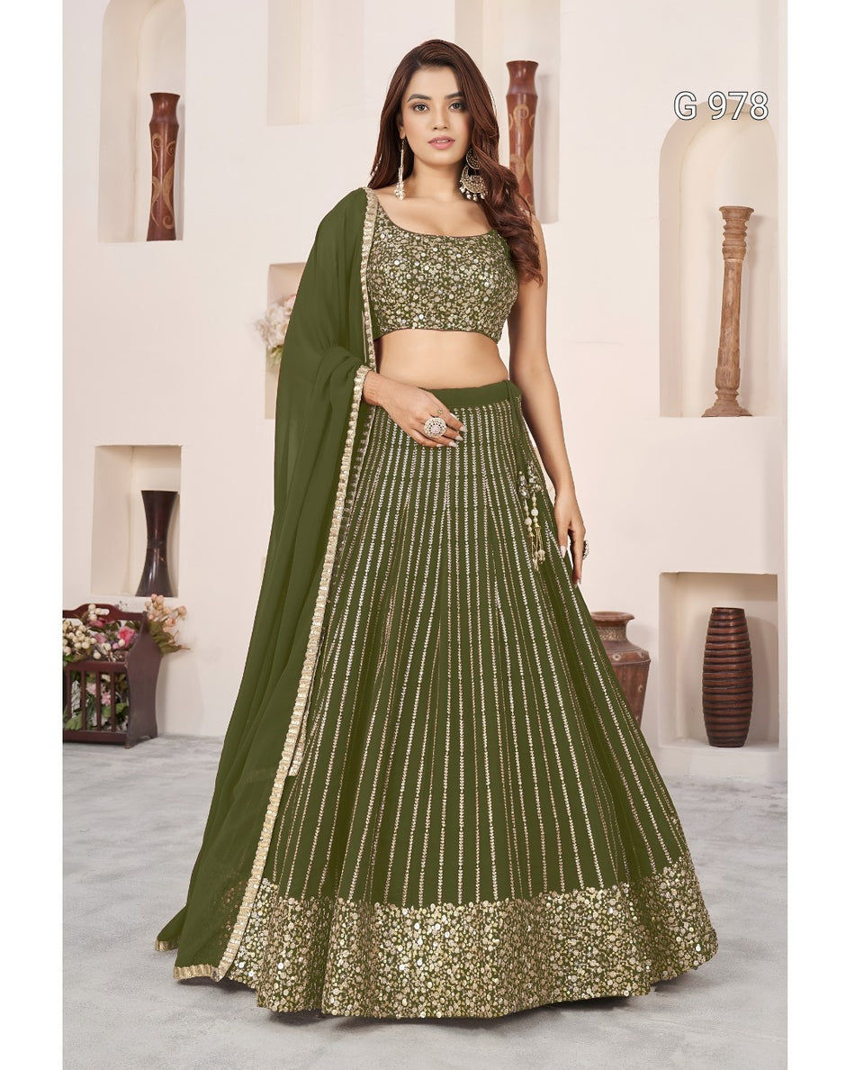 Multiple Sequins Embroidered Lehenga Collection G 978