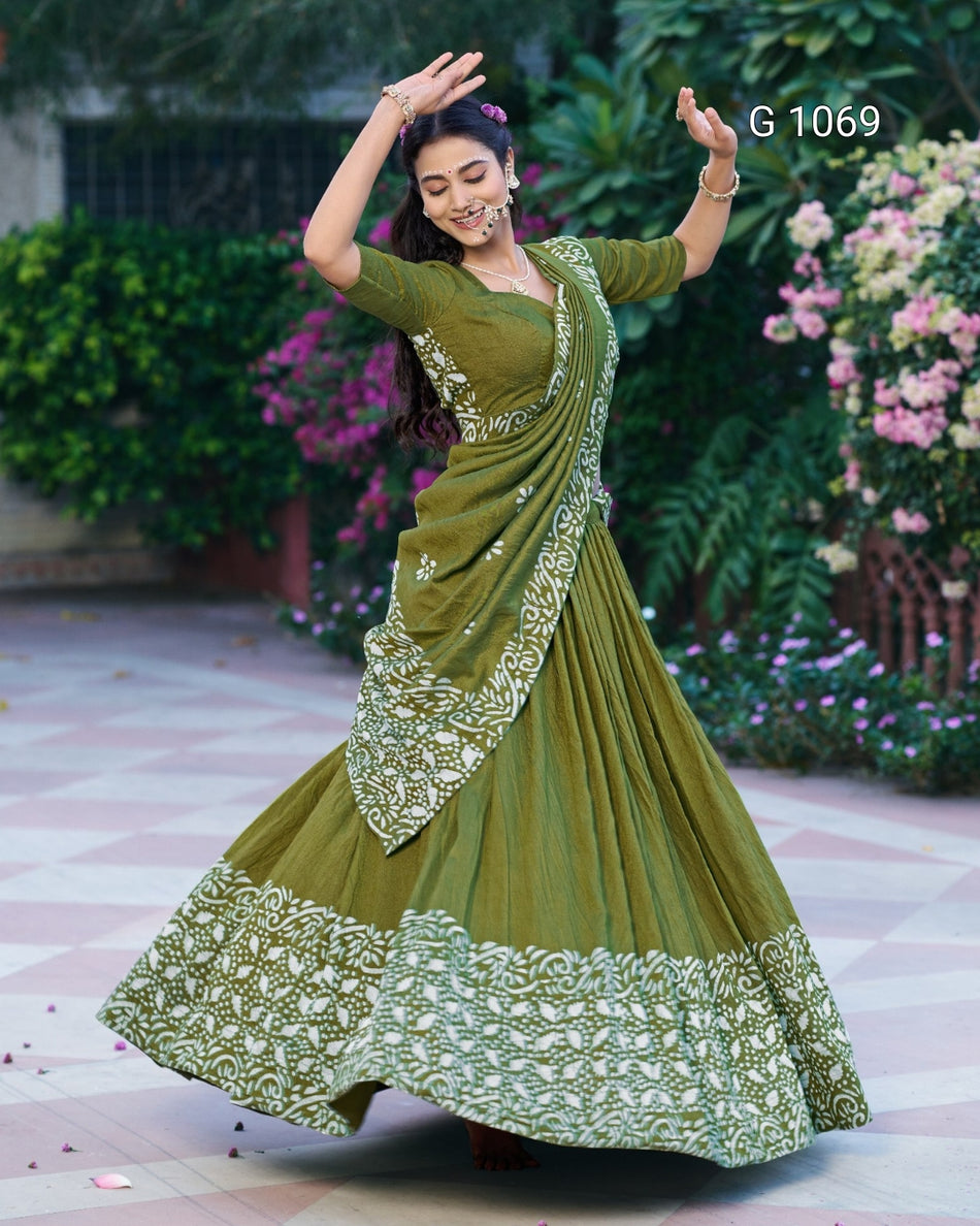Radha Raas Vrindavan Special gopi Lehenga Choli - G 1069 Parrot Green