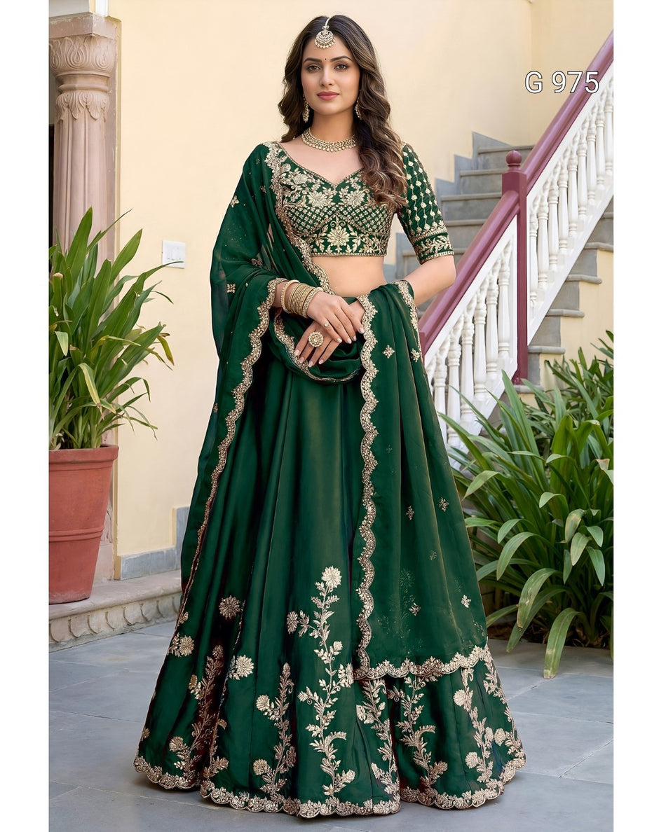 Graceful Zari Embroidered Lehenga Collection G 975