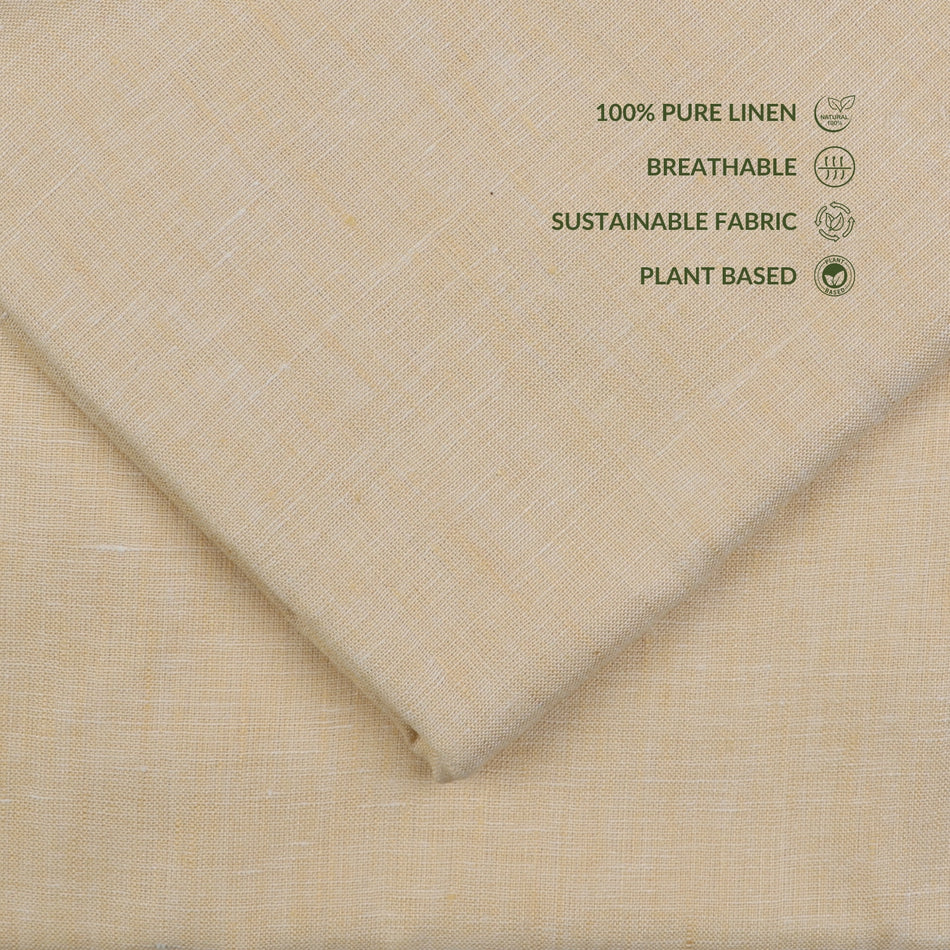 Cream Pure Linen Fabric by Yard | 100% Linen 70 Lea | 58 Inch Wide Soft Breathable Fabric for Dresses, Shirts &amp; Boutique Sewing - GF108