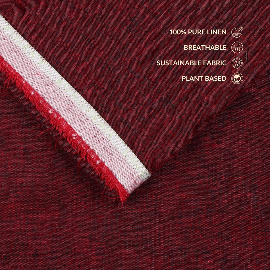 marron &nbsp;Pure Linen Fabric by Yard | 100% Linen 70 Lea | 58 Inch Wide Soft Breathable Fabric for Dresses, Shirts &amp; Boutique Sewing - GF112