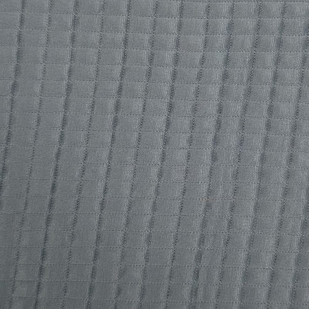 Close-up of textured gray fabric with a subtle pattern