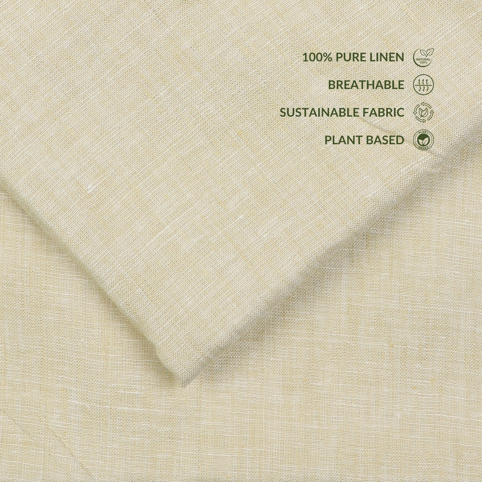 Light Beige Linen Fabric 70 Lea by Yard | Light Beige Linen Fabric | Breathable Sustainable Linen for Dresses, Shirts &amp; Sewing - GF113