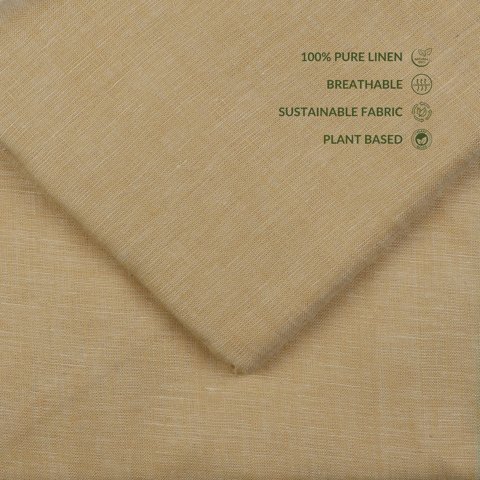 Beige Linen Fabric 70 Lea by Yard | Beige Natural Linen Fabric | Breathable Sustainable Linen for Dresses, Shirts &amp; Sewing - GF115