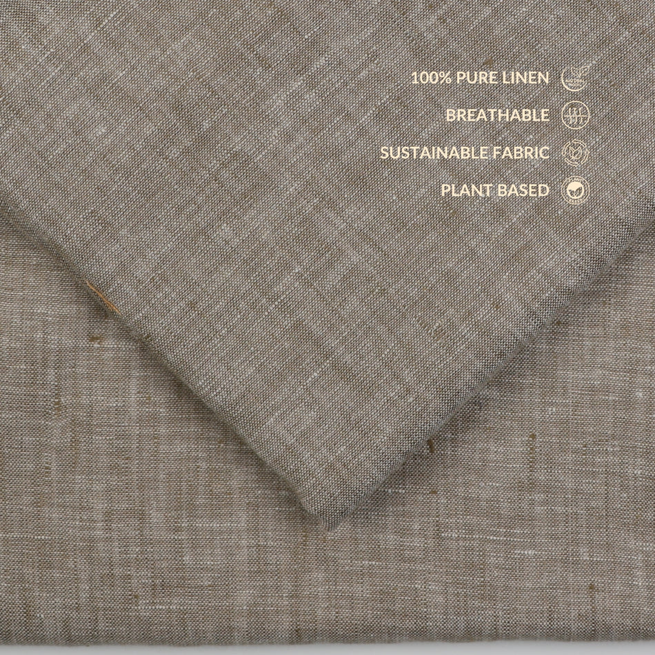 Grey Linen Fabric 70 Lea by Yard | Grey Linen Fabric | Natural Breathable Sustainable Linen for Dresses, Shirts &amp; Sewing - GF119
