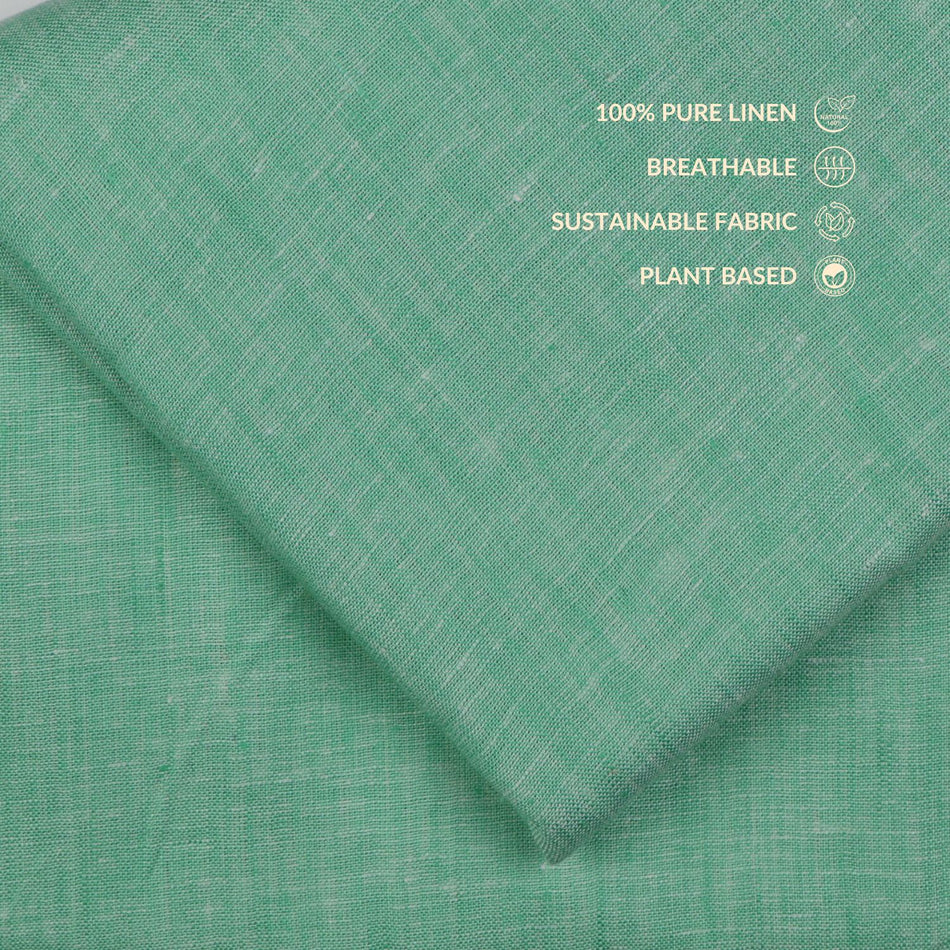 Seafoam Green Linen Fabric 70 Lea by Yard | Seafoam Green Linen Fabric | Breathable Sustainable Natural Linen for Dresses &amp; Sewing - GF117