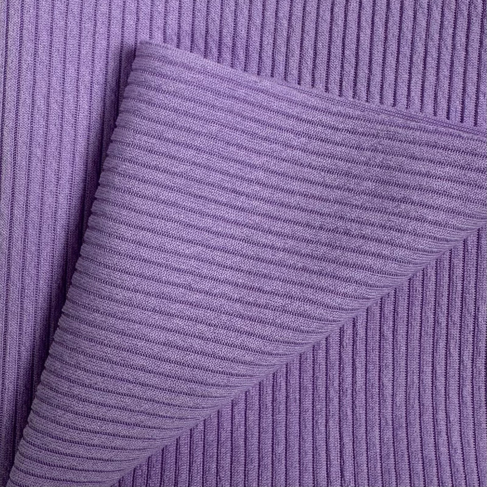 Close-up of purple ribbed fabric texture