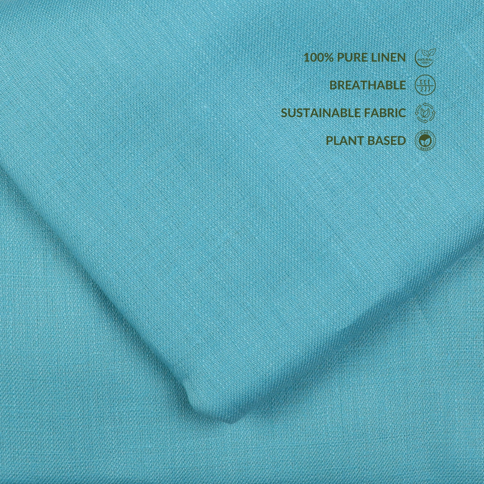 pastal sky blue Pure Linen Fabric by Yard | 100% Linen 70 Lea | 58 Inch Wide Soft Breathable Fabric for Dresses, Shirts &amp; Boutique Sewing - GF 110