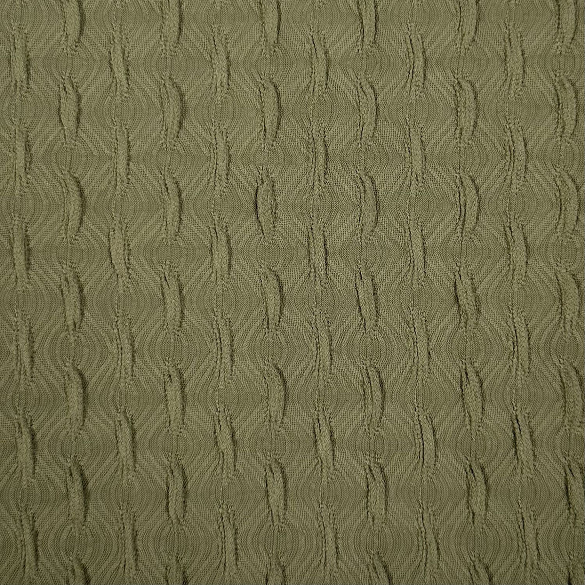 Textured green fabric pattern
