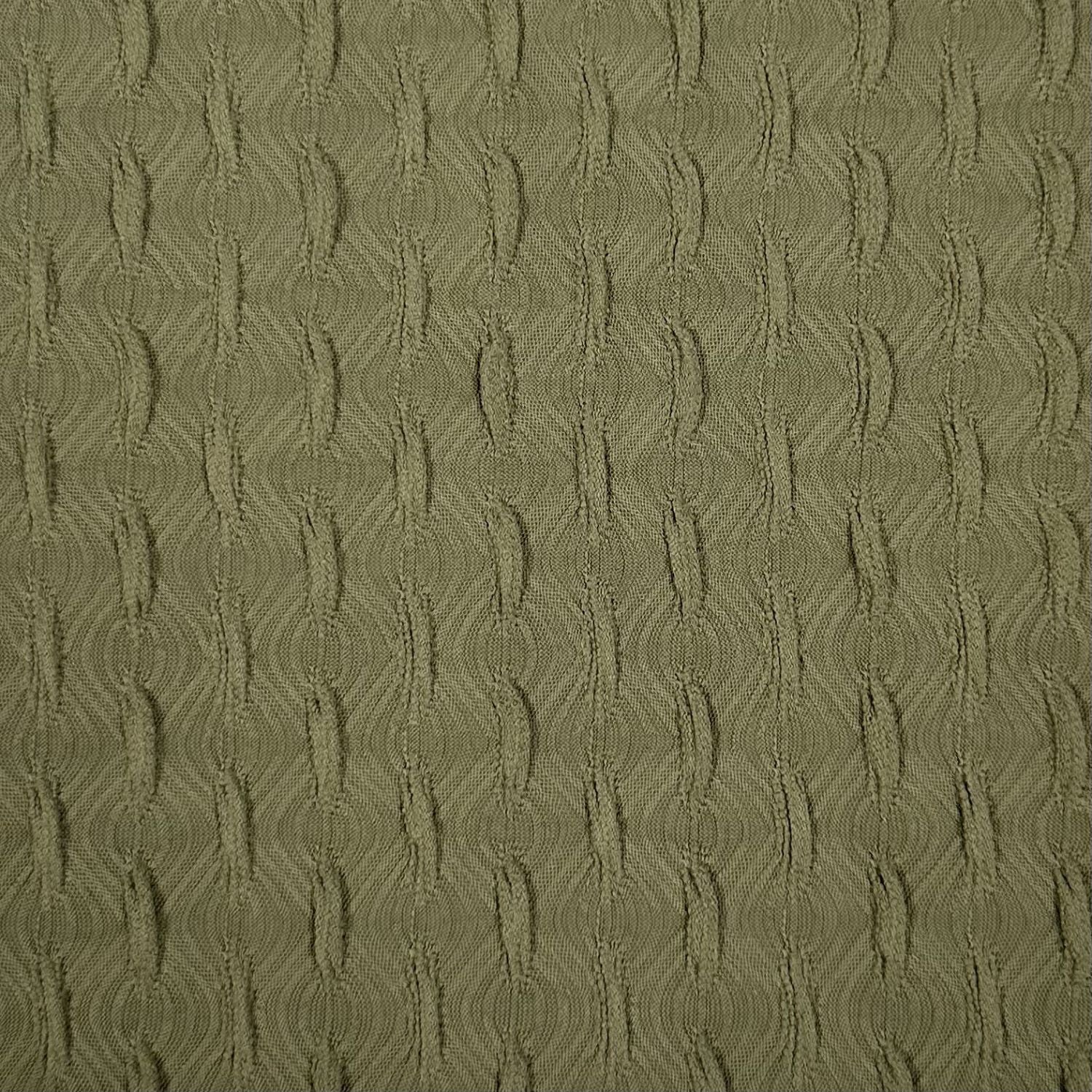 Textured green fabric pattern