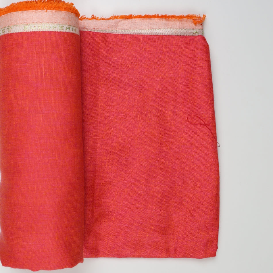 Red Pure Linen Fabric by Yard | 100% Linen 70 Lea | 58 Inch Wide Soft Breathable Fabric for Dresses, Shirts & Boutique Sewing - GF 102