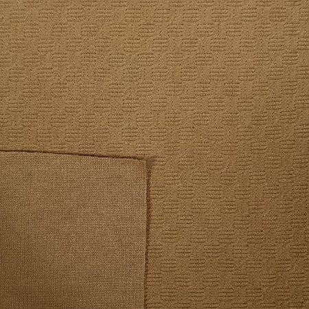 Close-up of brown textured fabric with a subtle pattern