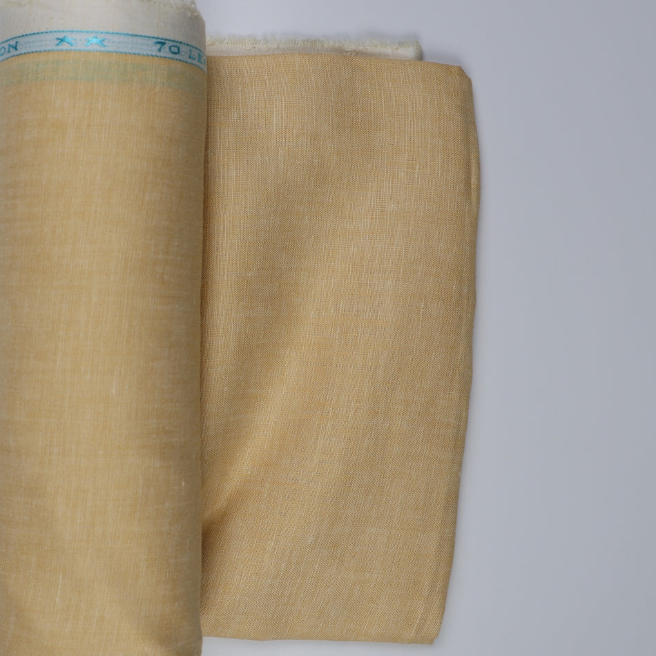 Beige Linen Fabric 70 Lea by Yard | Beige Natural Linen Fabric | Breathable Sustainable Linen for Dresses, Shirts &amp; Sewing - GF115