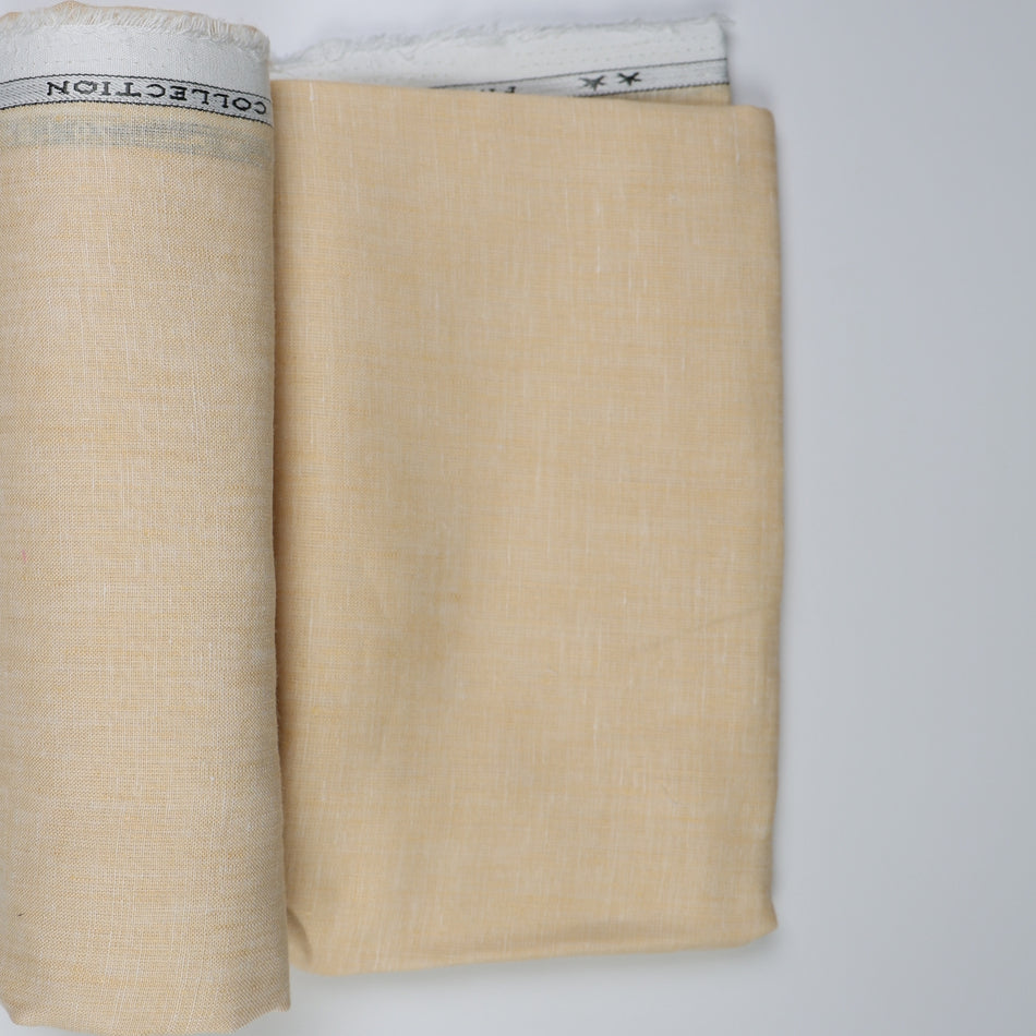 Cream Pure Linen Fabric by Yard | 100% Linen 70 Lea | 58 Inch Wide Soft Breathable Fabric for Dresses, Shirts &amp; Boutique Sewing - GF108