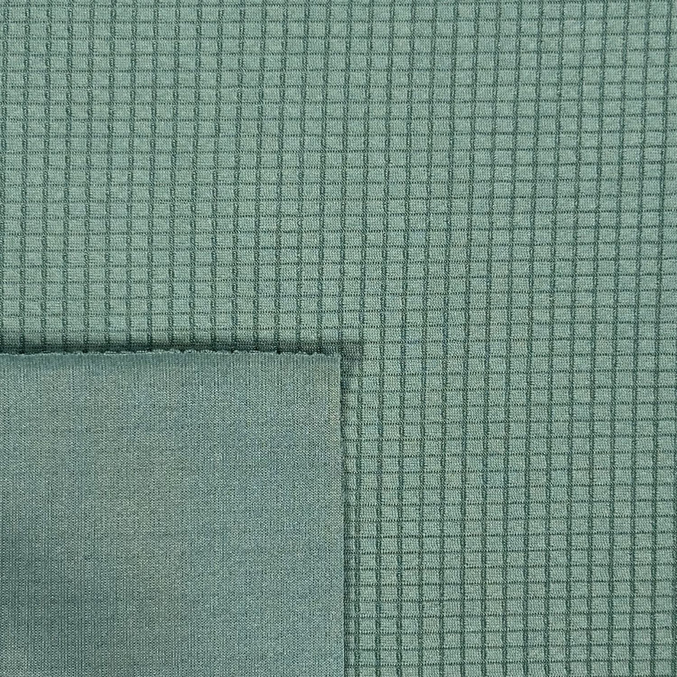 Sage Green Winner Checks Digital Print Knit Fabric by Yard | Textured Stretch Apparel Fabric | Soft Fashion Sewing Fabric for Dresses &amp; Tops&nbsp GF 100