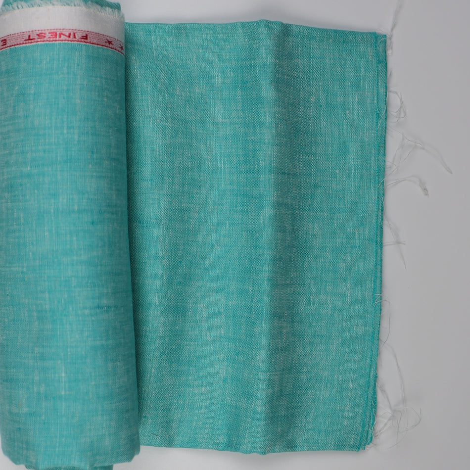 Teal &nbsp;Pure Linen Fabric by Yard | 100% Linen 70 Lea | 58 Inch Wide Soft Breathable Fabric for Dresses, Shirts &amp; Boutique Sewing - GF120