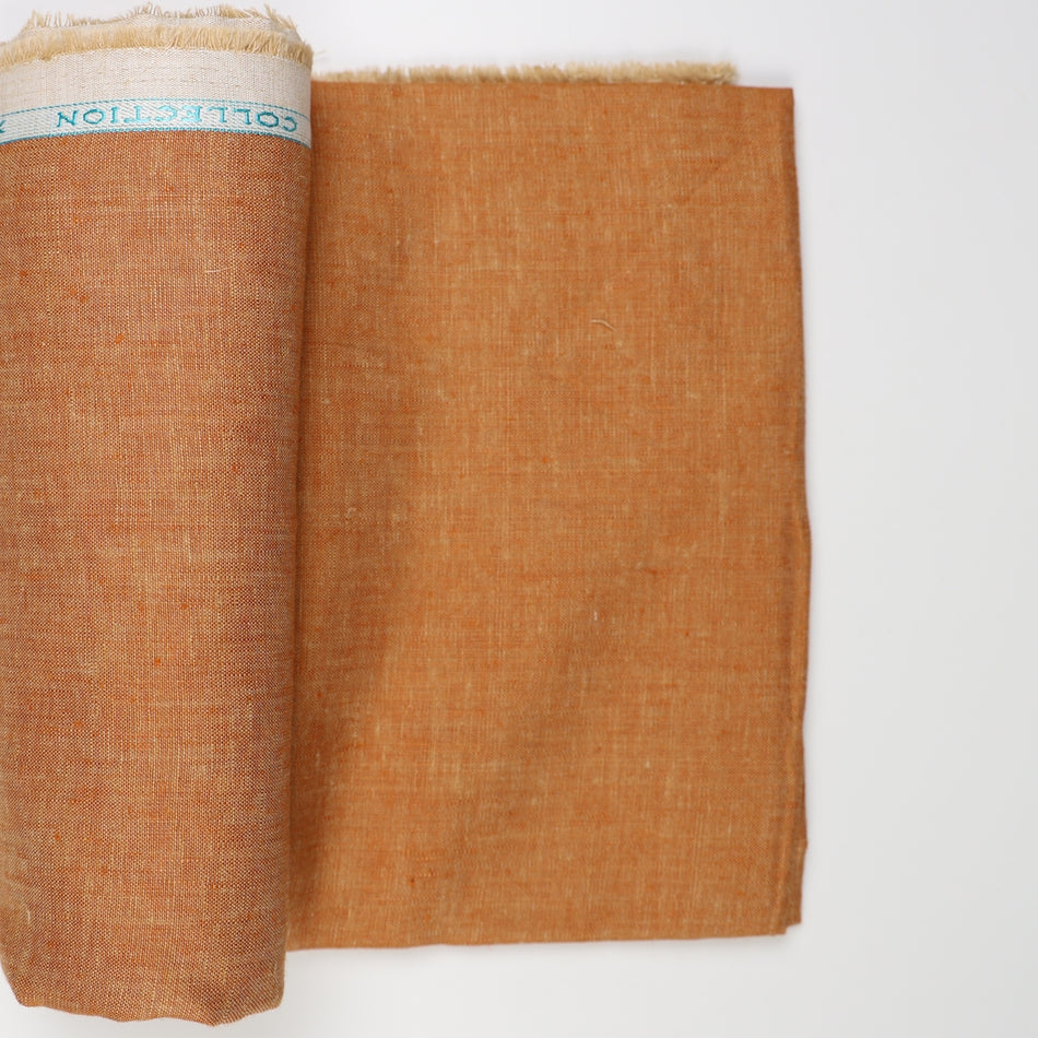 Dust orange Linen Fabric 70 Lea by Yard | Dust orange &nbsp;Natural Linen Fabric | Breathable Sustainable Linen for Dresses, Shirts &amp; Home Decor - GF104