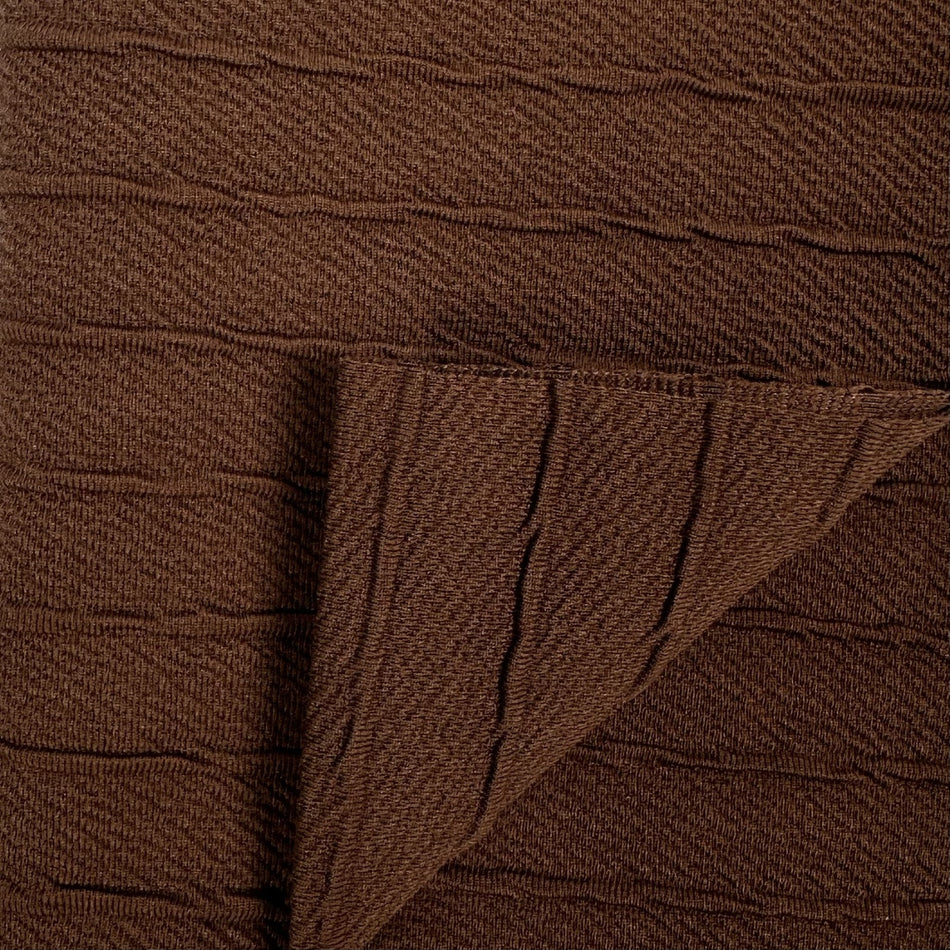 Brown Maxline Knit Fabric by Yard, Poly Spandex Stretch Bold Linear Vertical Rib Material GF 72