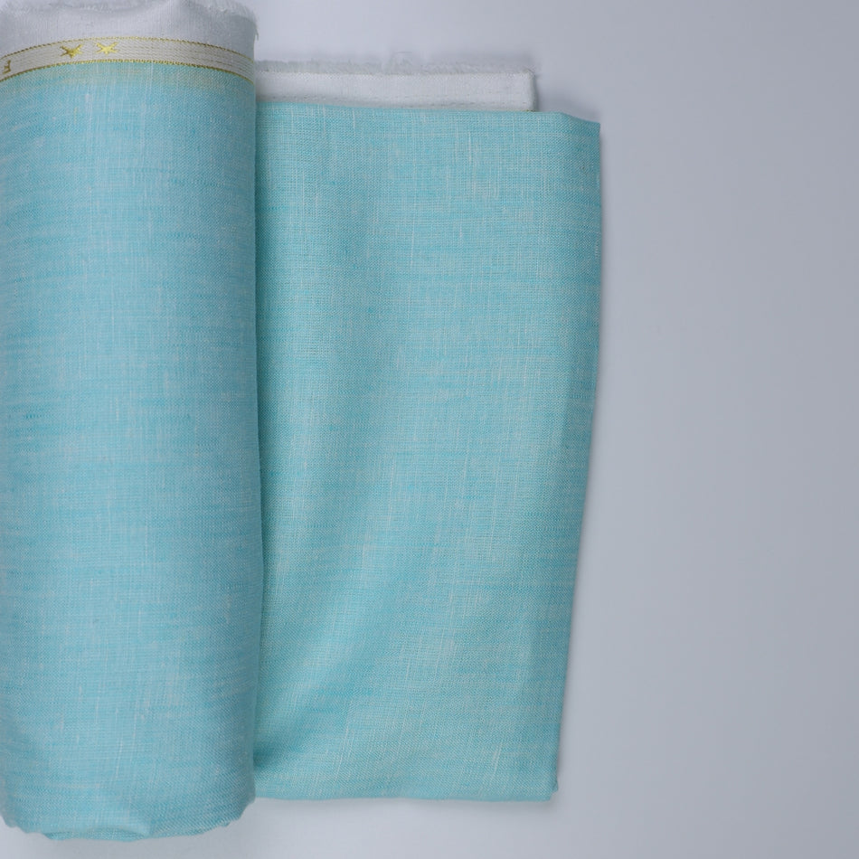 Neptune Blue Pure Linen Fabric by Yard | 100% Linen 70 Lea | 58 Inch Wide Soft Breathable Fabric for Dresses, Shirts &amp; Boutique Sewing - GF116