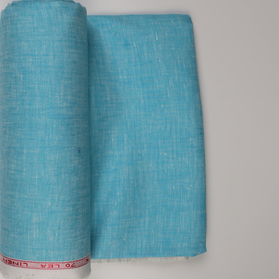 Sky blue Pure Linen Fabric by Yard | 100% Linen 70 Lea | 58 Inch Wide Soft Breathable Fabric for Dresses, Shirts &amp; Boutique Sewing GF 122