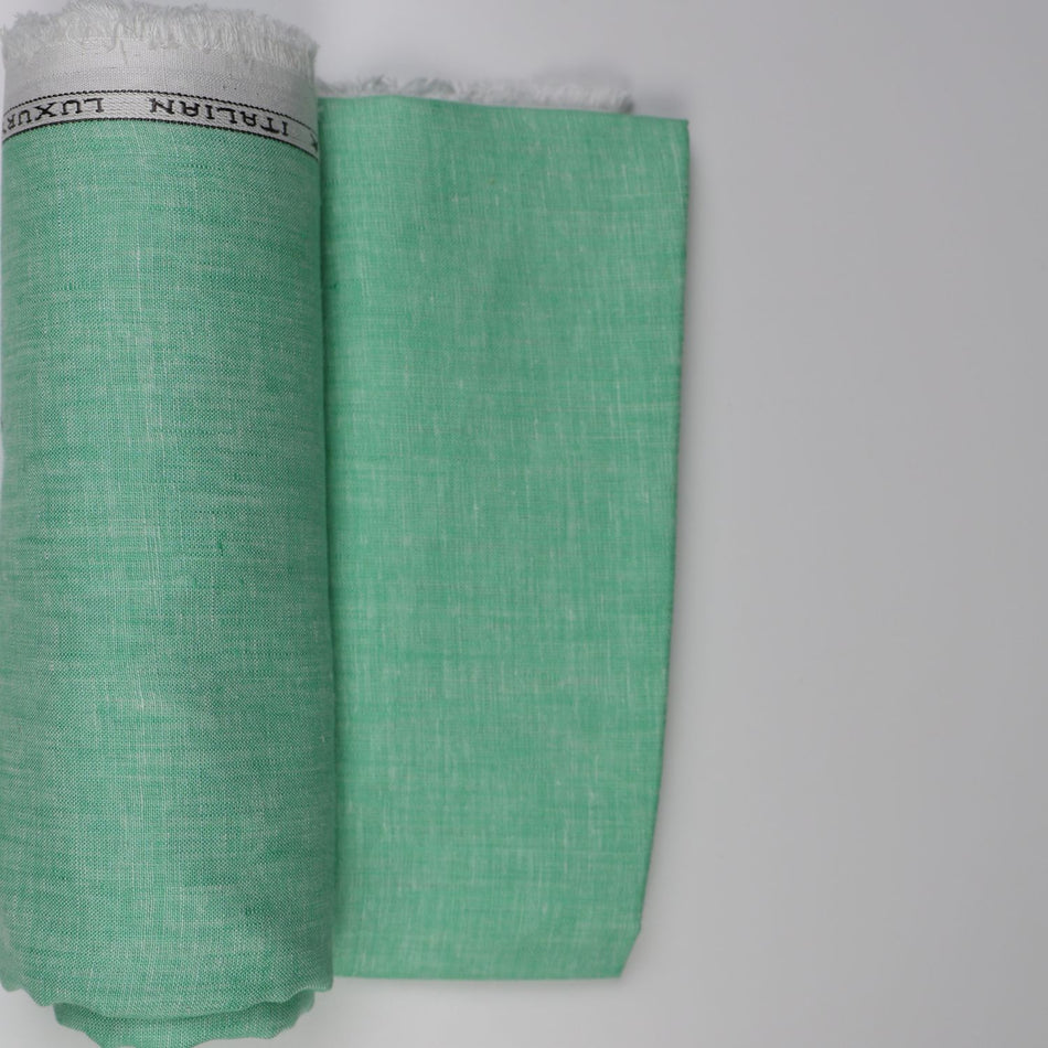 Seafoam Green Linen Fabric 70 Lea by Yard | Seafoam Green Linen Fabric | Breathable Sustainable Natural Linen for Dresses &amp; Sewing - GF117