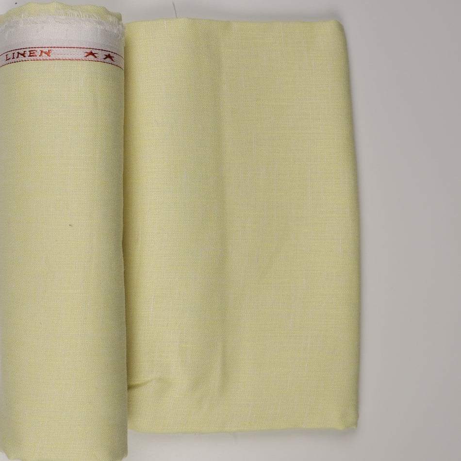 Creamy Yellow Linen Fabric 70 Lea by Yard | Creamy Yellow, Linen Fabric | Breathable Sustainable Natural Fabric for Dresses, Shirts &amp; Sewing - GF121
