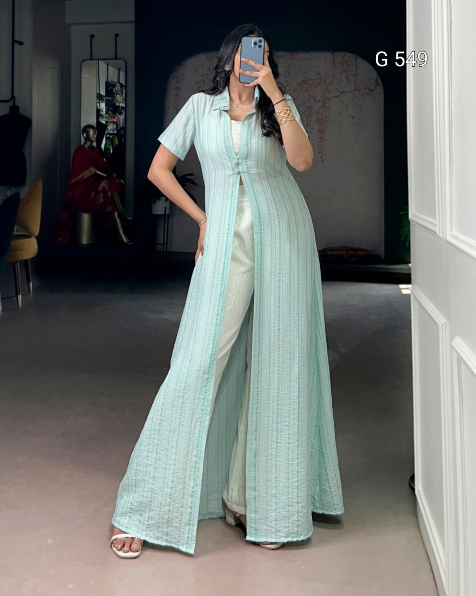 Designer Indo Fusion Set with Soft Aesthetic Appeal - G 549