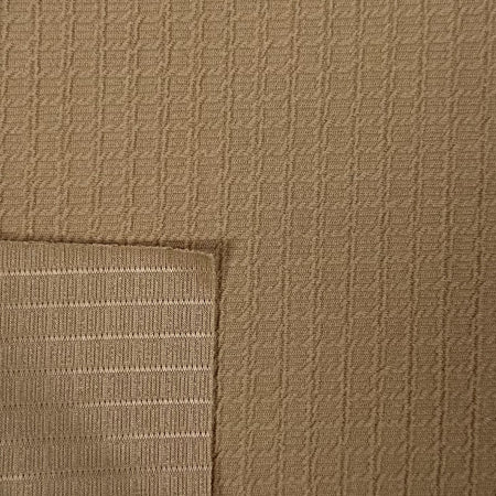 Close-up of brown textured fabric with a subtle pattern