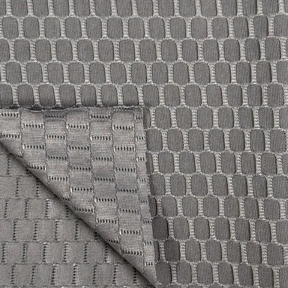 Grey Hexa Digital Print Fabric by Yard | Geometric Textured Knit Fabric | Modern Stretch Fabric for Dresses, Tops &amp; DIY Sewing&nbsp - GF 81
