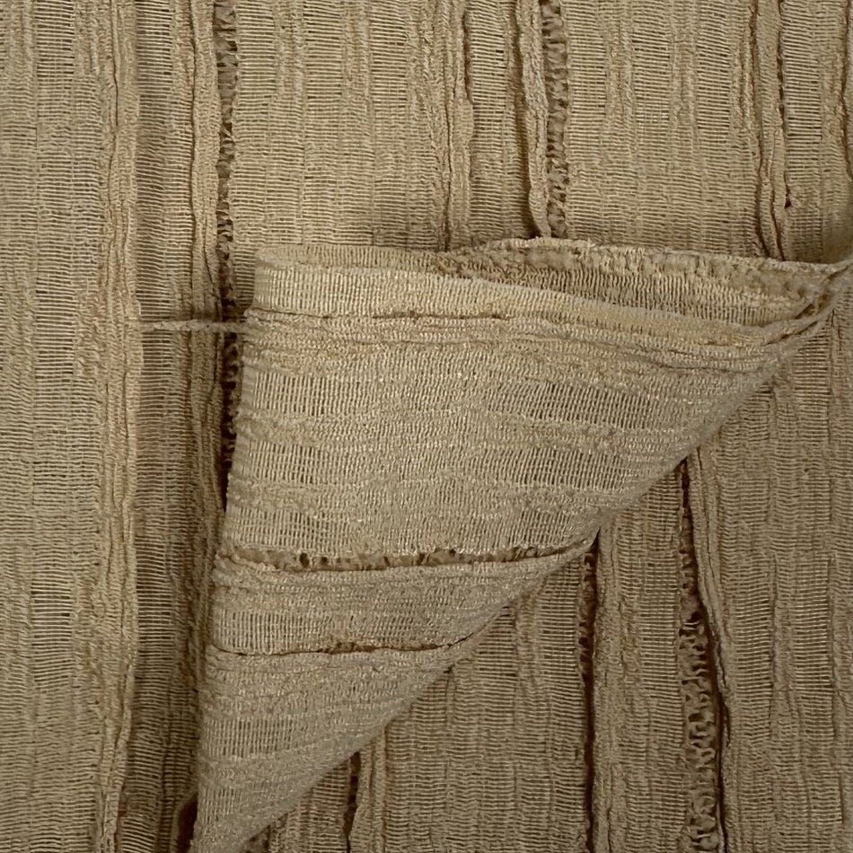 Beige Textured Woven Fabric Close-Up Background