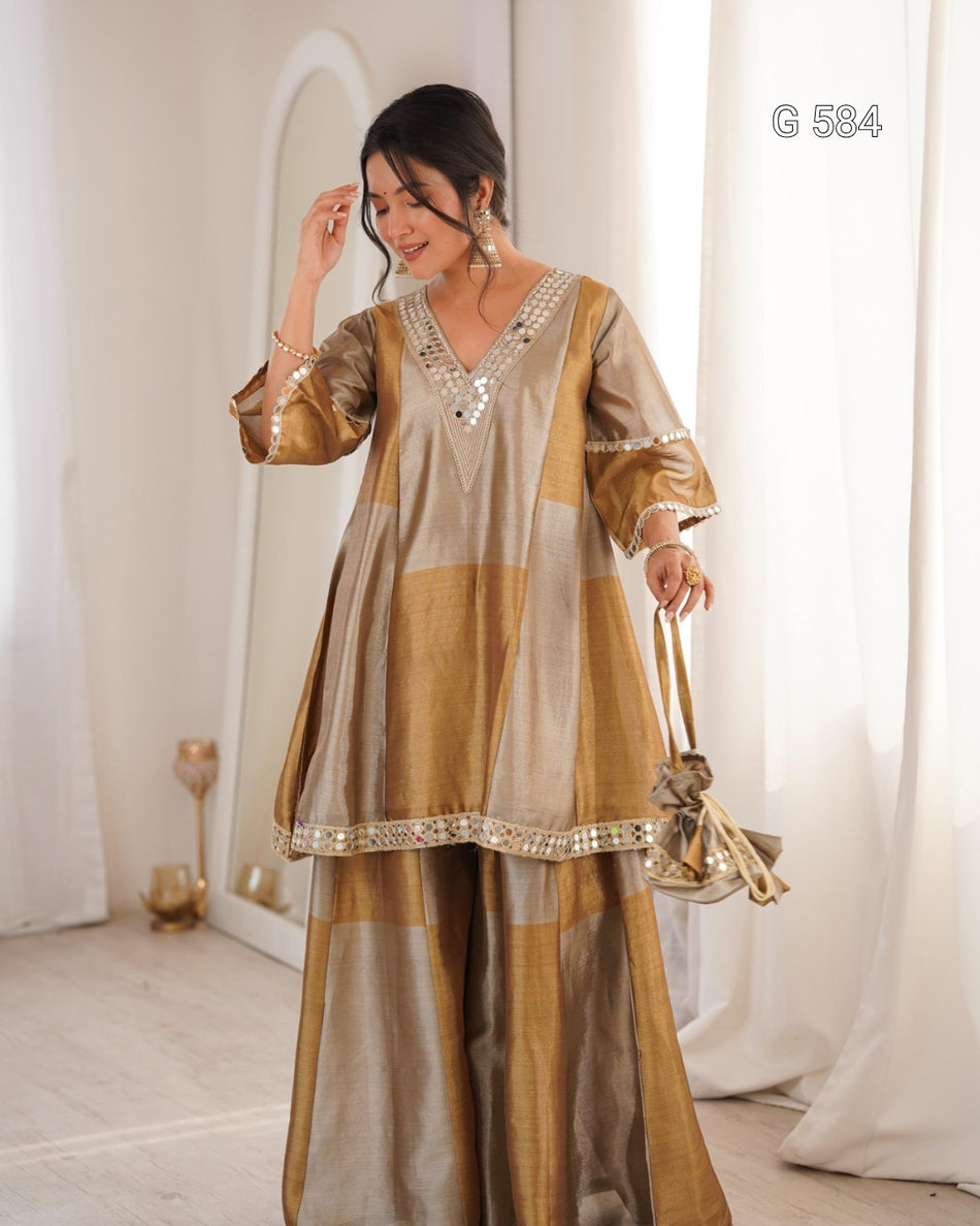 Designer Top Bottom with Regal Embroidery - G 584