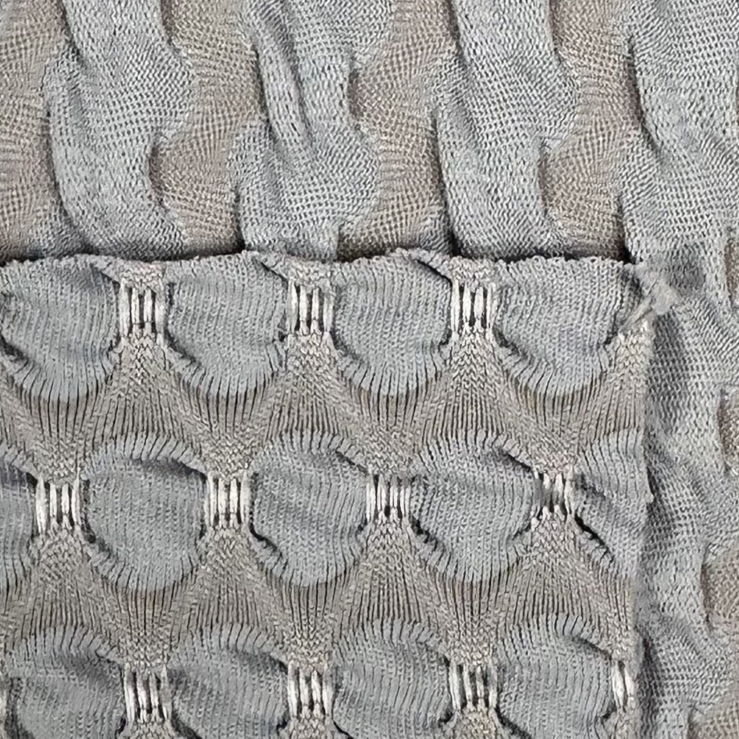 Close-up of textured fabric with a geometric pattern