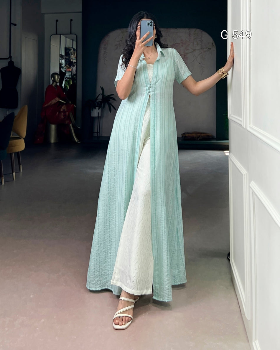 Designer Indo Fusion Set with Soft Aesthetic Appeal - G 549