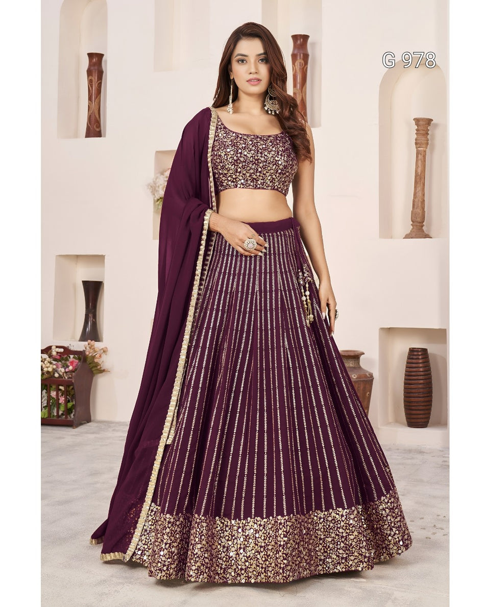 Multiple Sequins Embroidered Lehenga Collection G 978