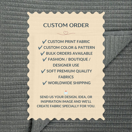 Text overlay on fabric with customizable order details