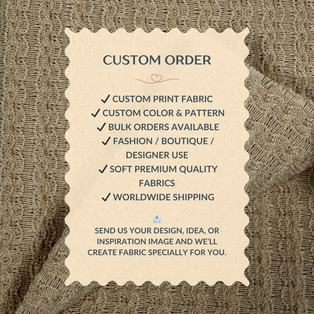Text overlay on fabric with customizable order details