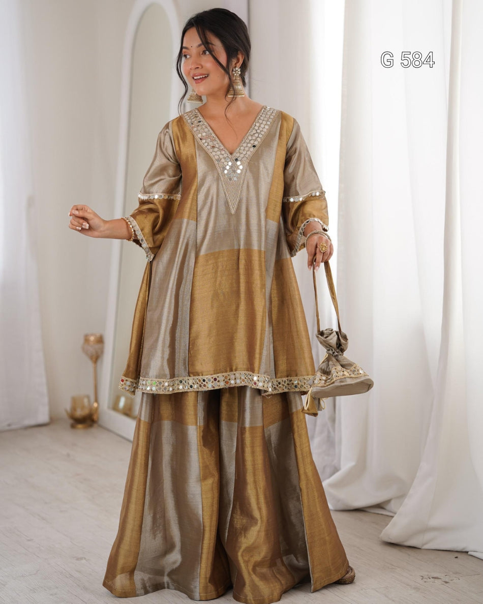 Designer Top Bottom with Regal Embroidery - G 584