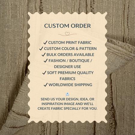 Text overlay on fabric with customizable order details