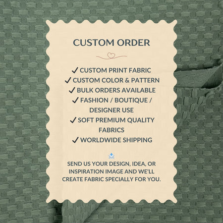 Text overlay on fabric with customizable order details