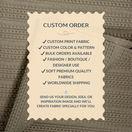 Text overlay on fabric with customizable order details