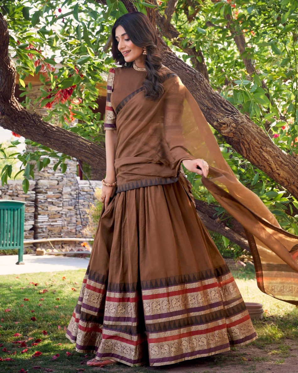 Pure Chanderi Lehenga with Zari Weaving Work – G 101