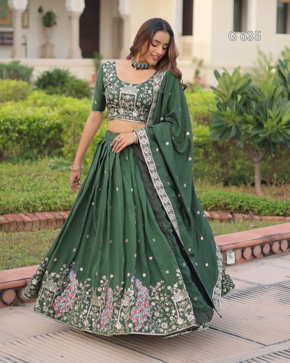 Stylish Embroidered Lehenga with Royal Ethnic Charm - G 635