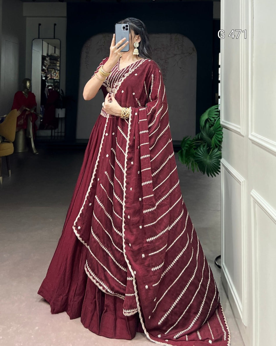 Stylish Lehenga with Delicate Detailing for Occasions - G 471