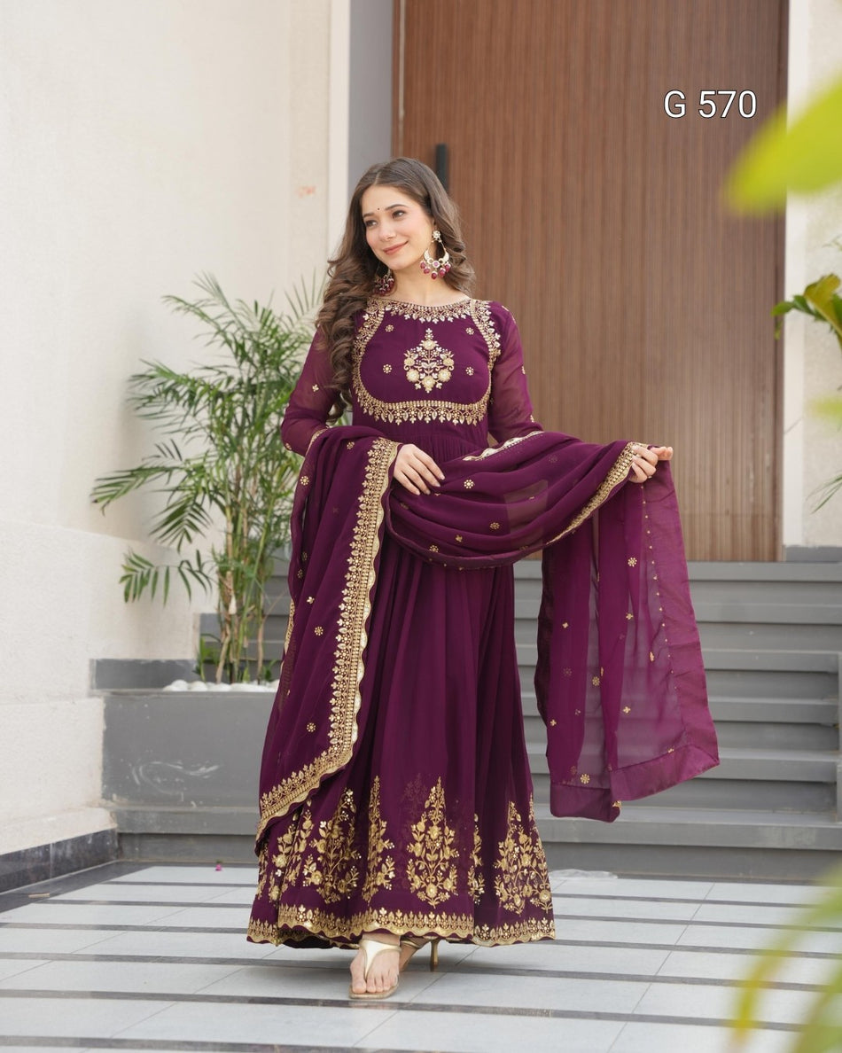 Luxurious Embroidered Gown for Special Occasions - G 570