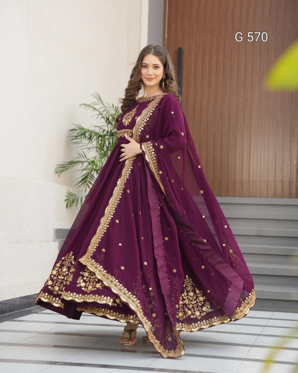 Luxurious Embroidered Gown for Special Occasions - G 570