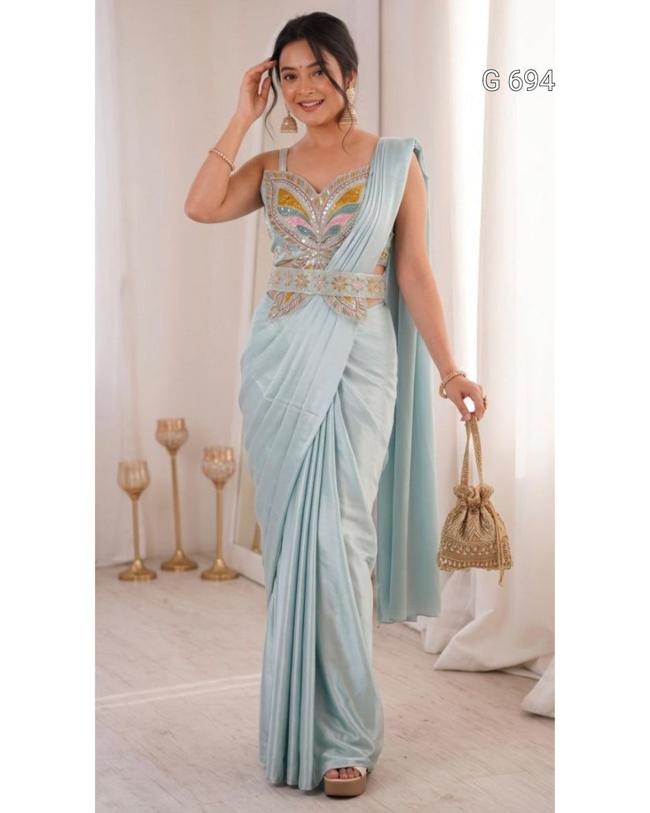 Fashionable Ready To Wear Saree with Elegance G 694