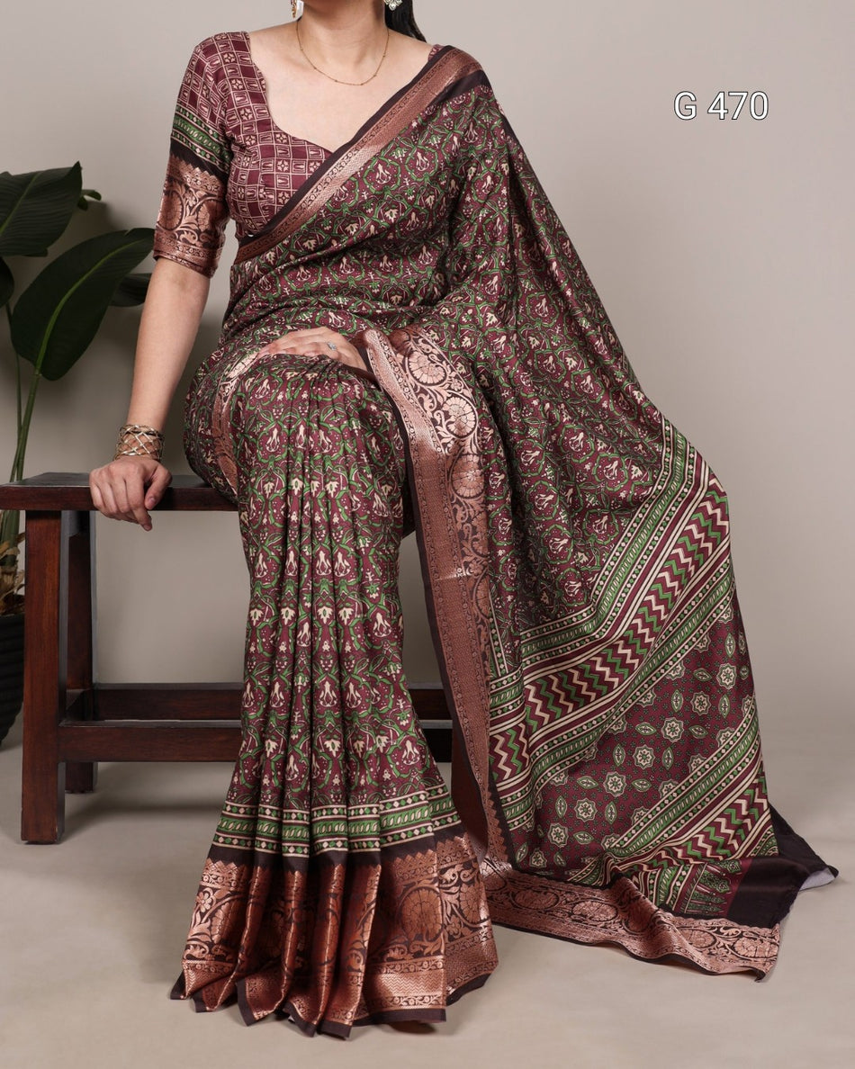 Premium Tussar Silk Sarees with Smooth Finish - G 470