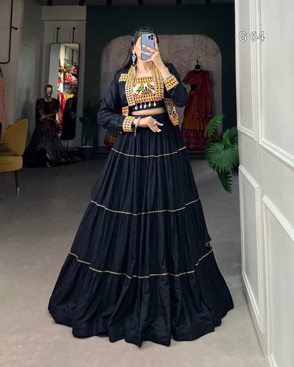 Pure Rayon Lehenga with Gota Patti Touch Up – G64