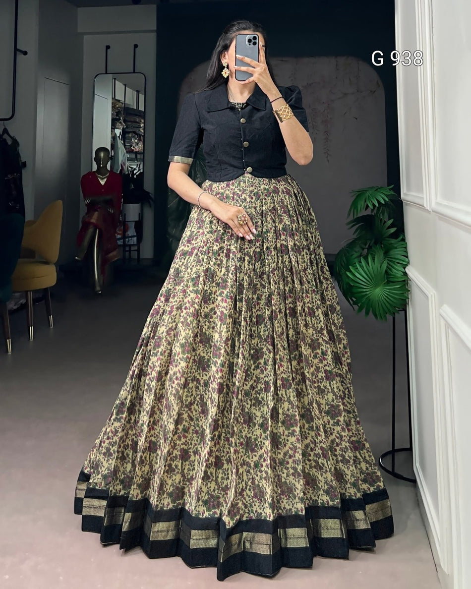 Premium Long Dress with Koti - G 938